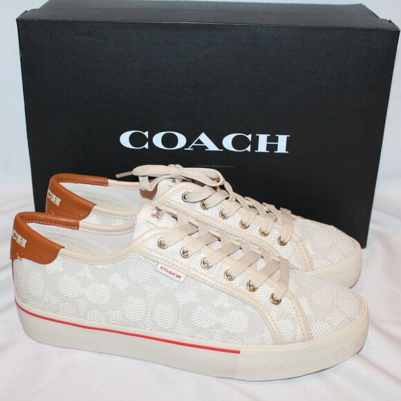 NIB COACH WOMEN'S PLATFORM CITYSOLE TE SNEAKERS SZ‎ 10 IVORY/CHALK - Picture 1 of 8